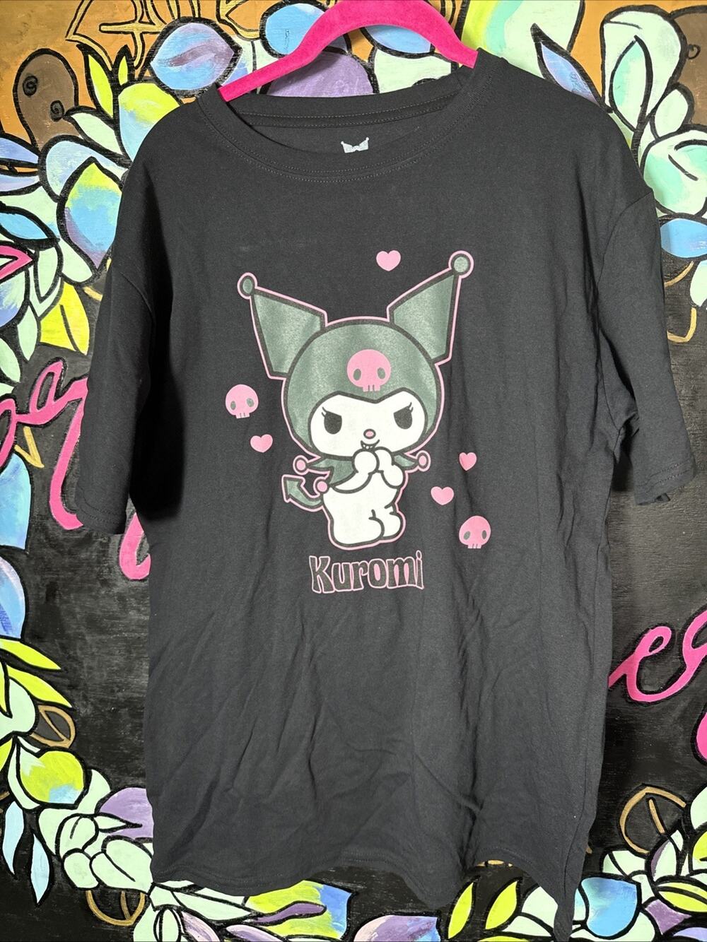 Sanrio Kuromi Graphic Tee T-Shirt, Black, Medium